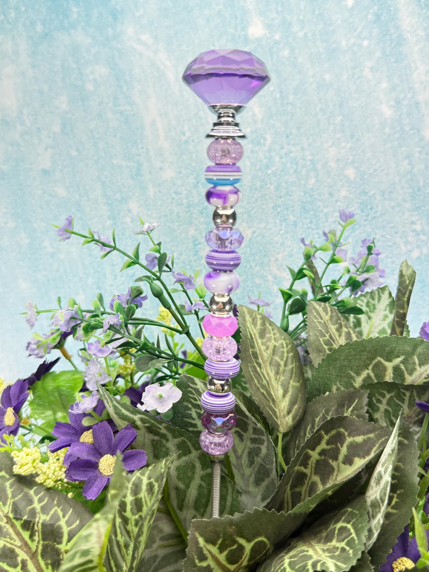 Fairy Garden Suncatcher Stakes Diamond Glass Topper