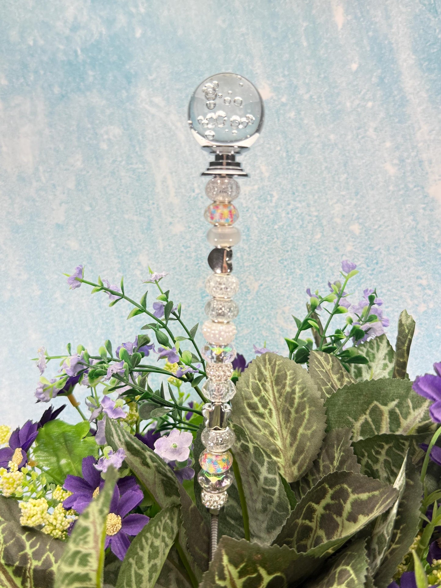 Fairy Garden Suncatcher Stakes Bubble Ball Topper