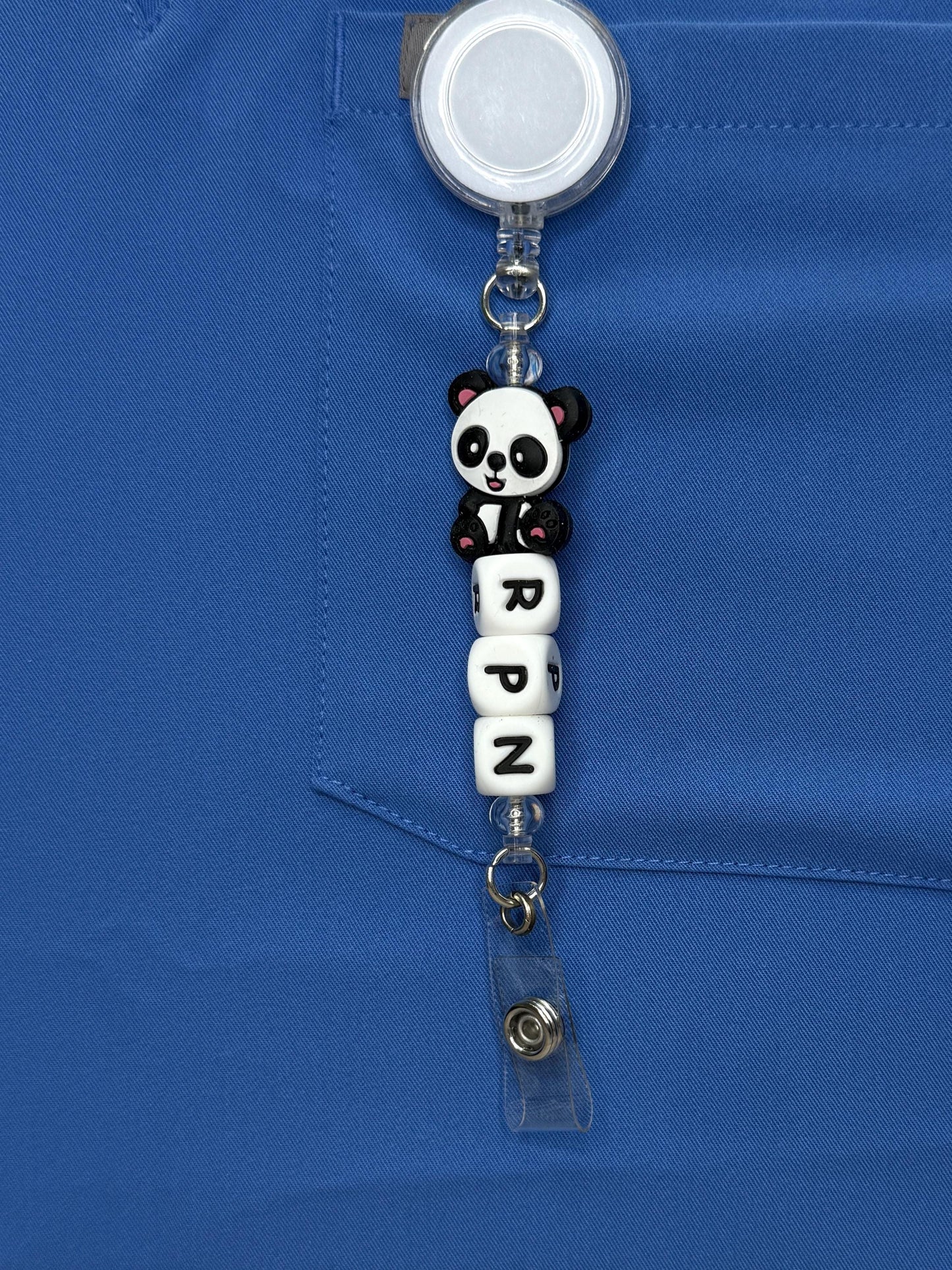 Badge Reel | Retractable ID Holder for Personal Support Workers Health Care Aides RN RPN | Customizable Bead Colors & Initials