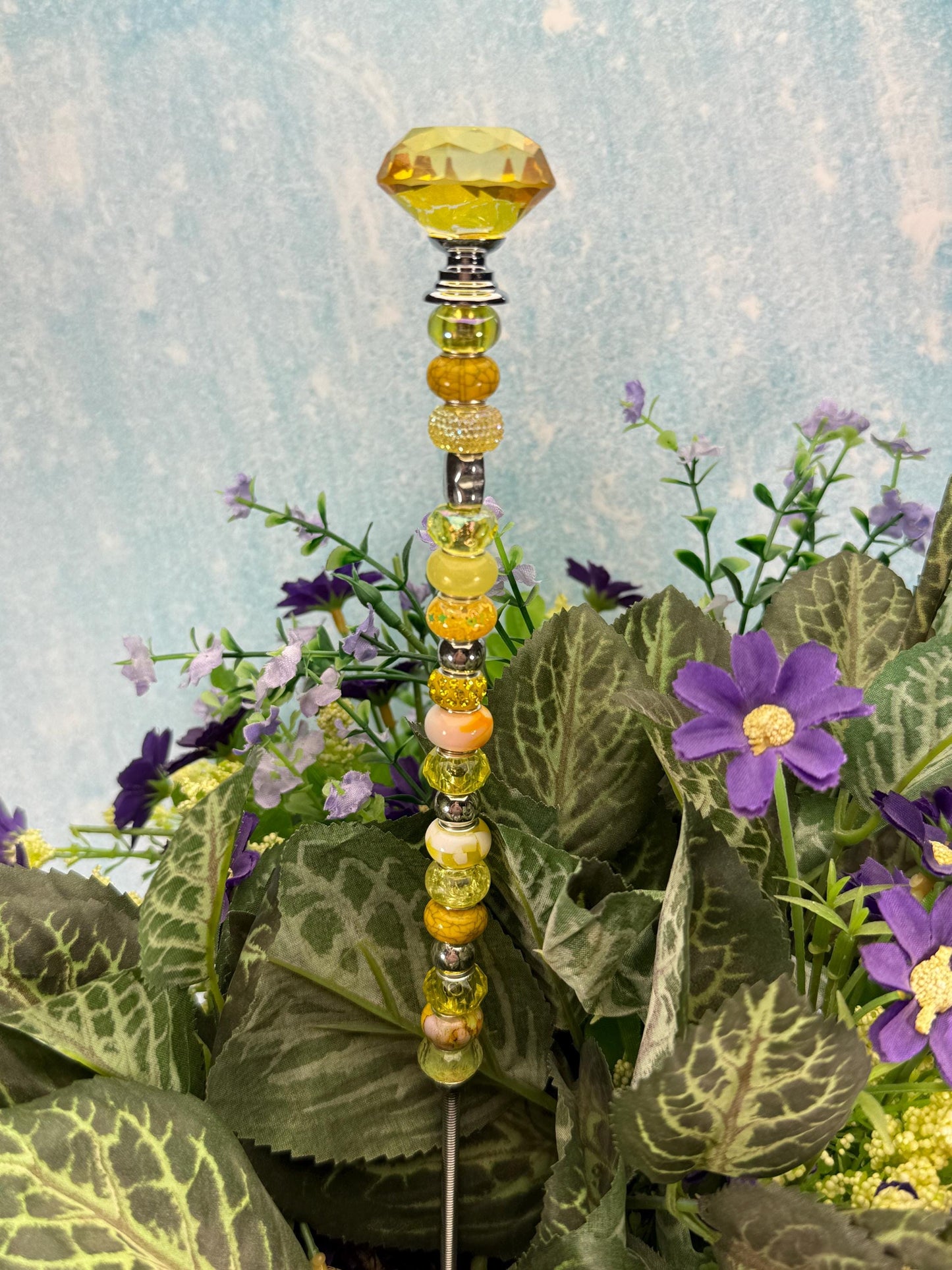 Fairy Garden Suncatcher Stakes Diamond Glass Topper