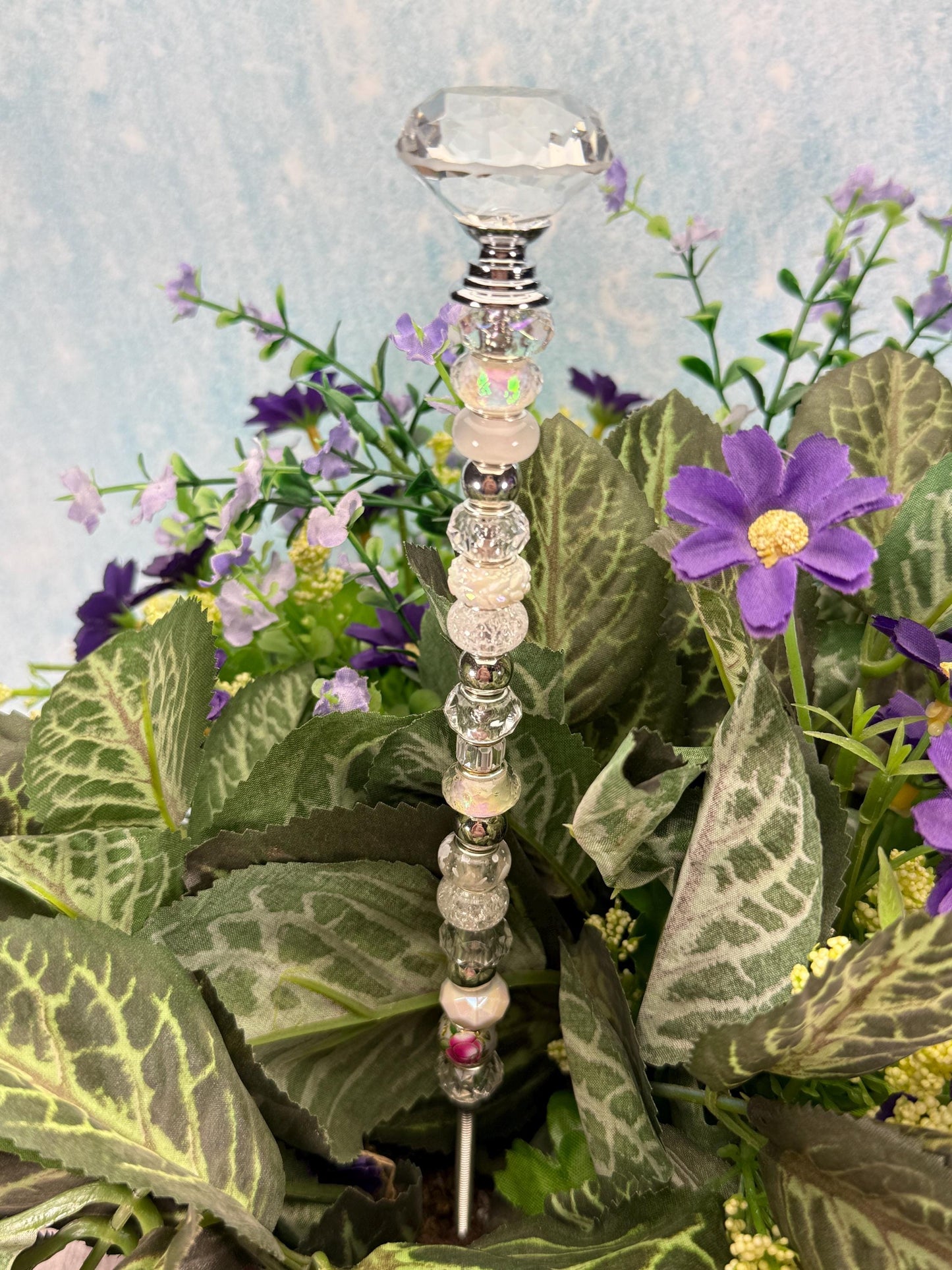 Fairy Garden Suncatcher Stakes Diamond Glass Topper