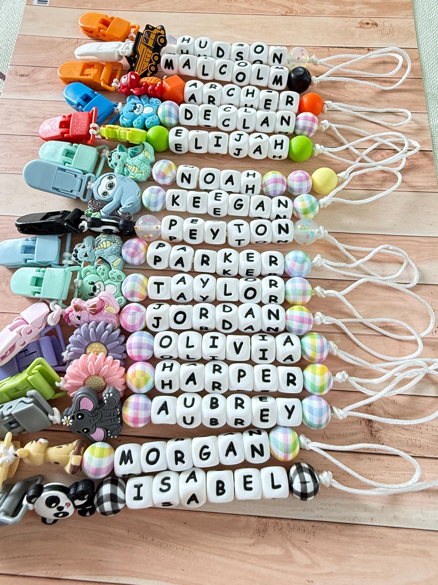 Personalized Dragon Pacifier Clip with Name | Silicone Binky Holder | Custom Baby Gift | Safe Length Soother Clip | Baby Shower Keepsake