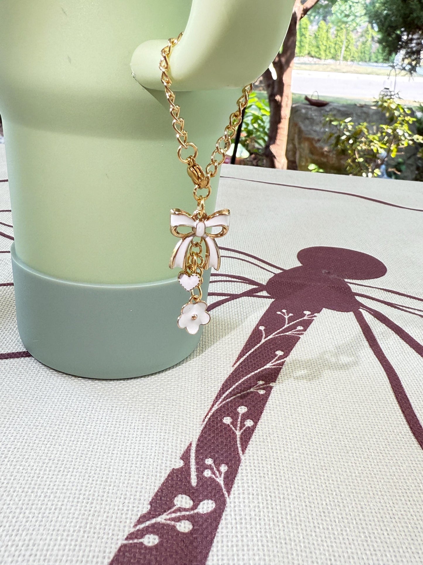 Pink Flower Enamel Charms for Stanley Tumbler, Quencher, Gift for girls, Olivia Rodrigo