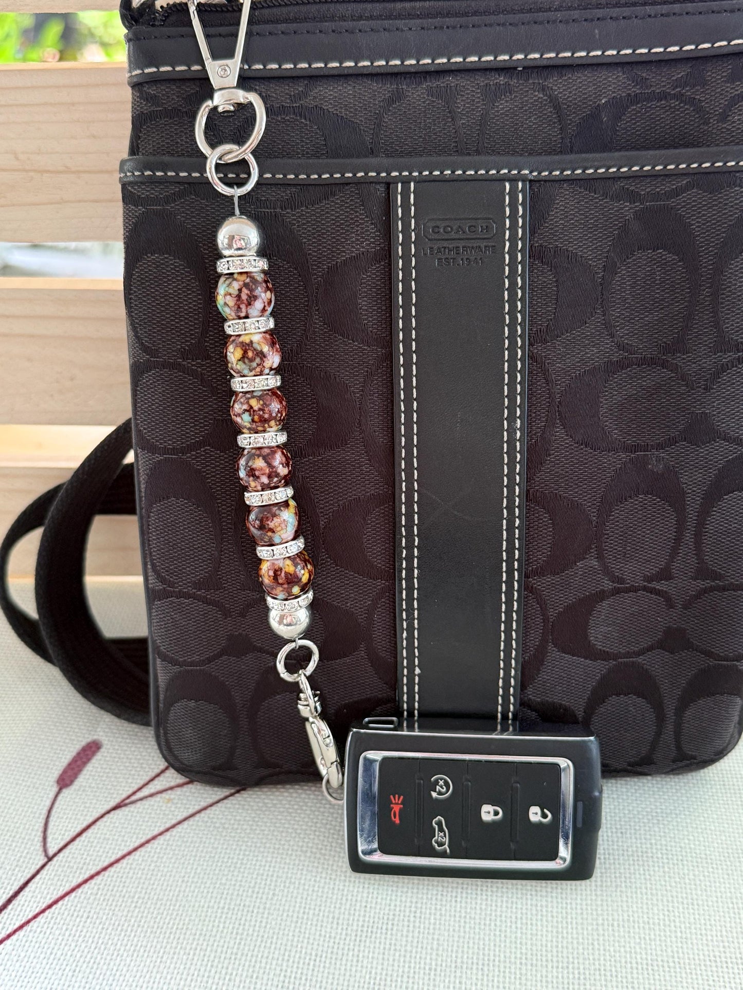 Beaded Purse Key Finder: Handmade Handbag Charm Jewelry