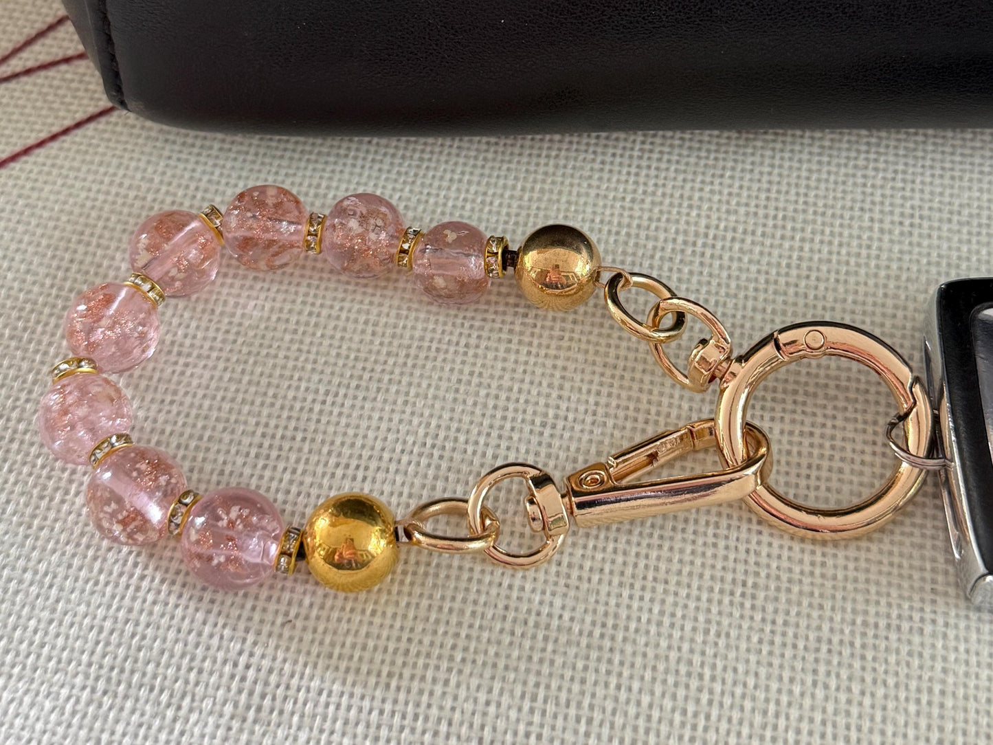 Glass Beaded Purse Key Finder: Handmade Handbag Charm Jewelry