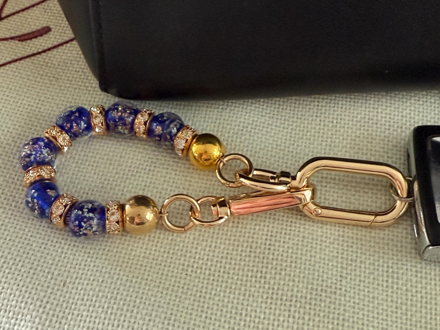 Glass Beaded Purse Key Finder: Handmade Handbag Charm Jewelry