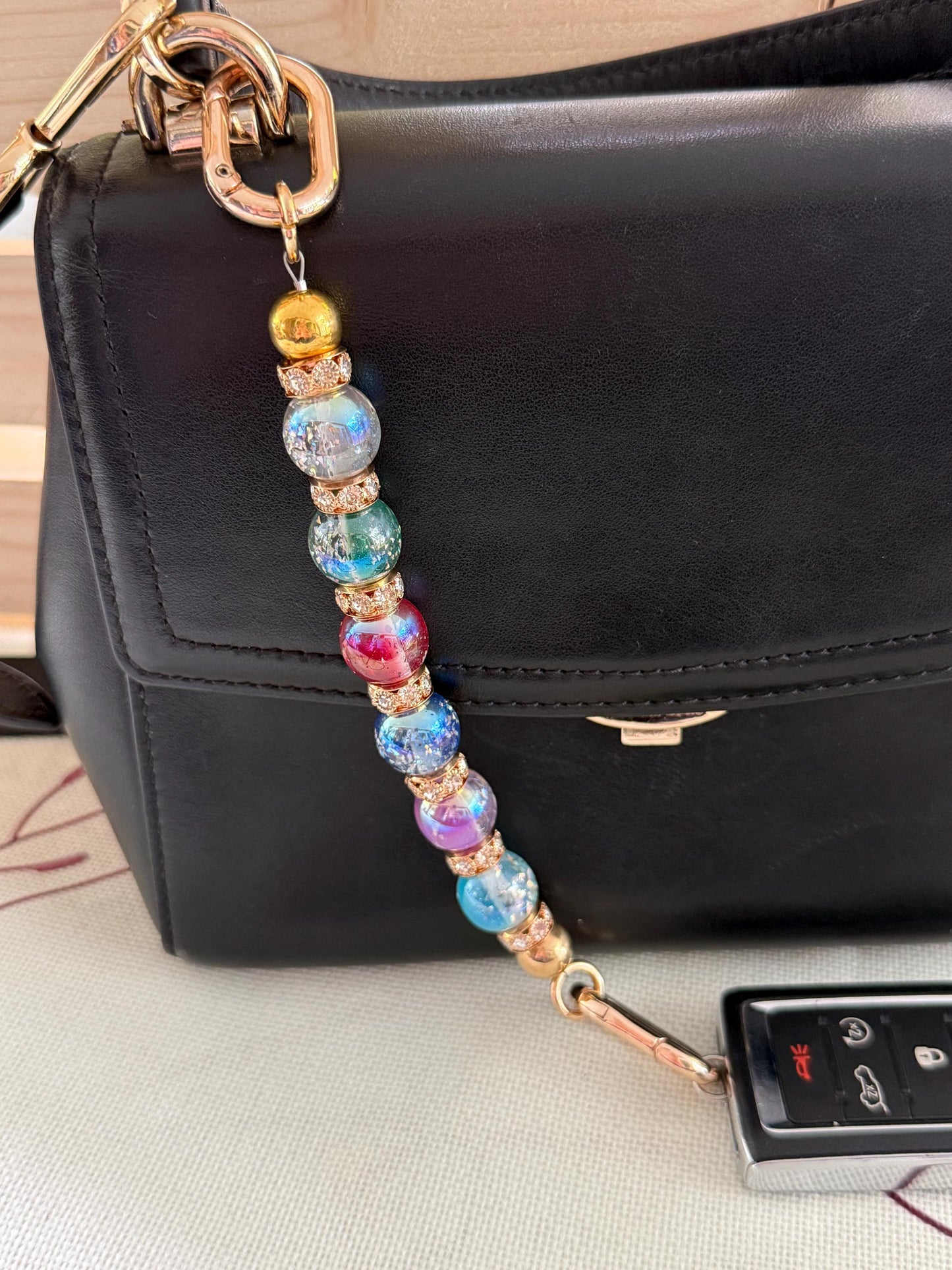 Beaded Purse Key Finder: Handmade Handbag Charm Jewelry
