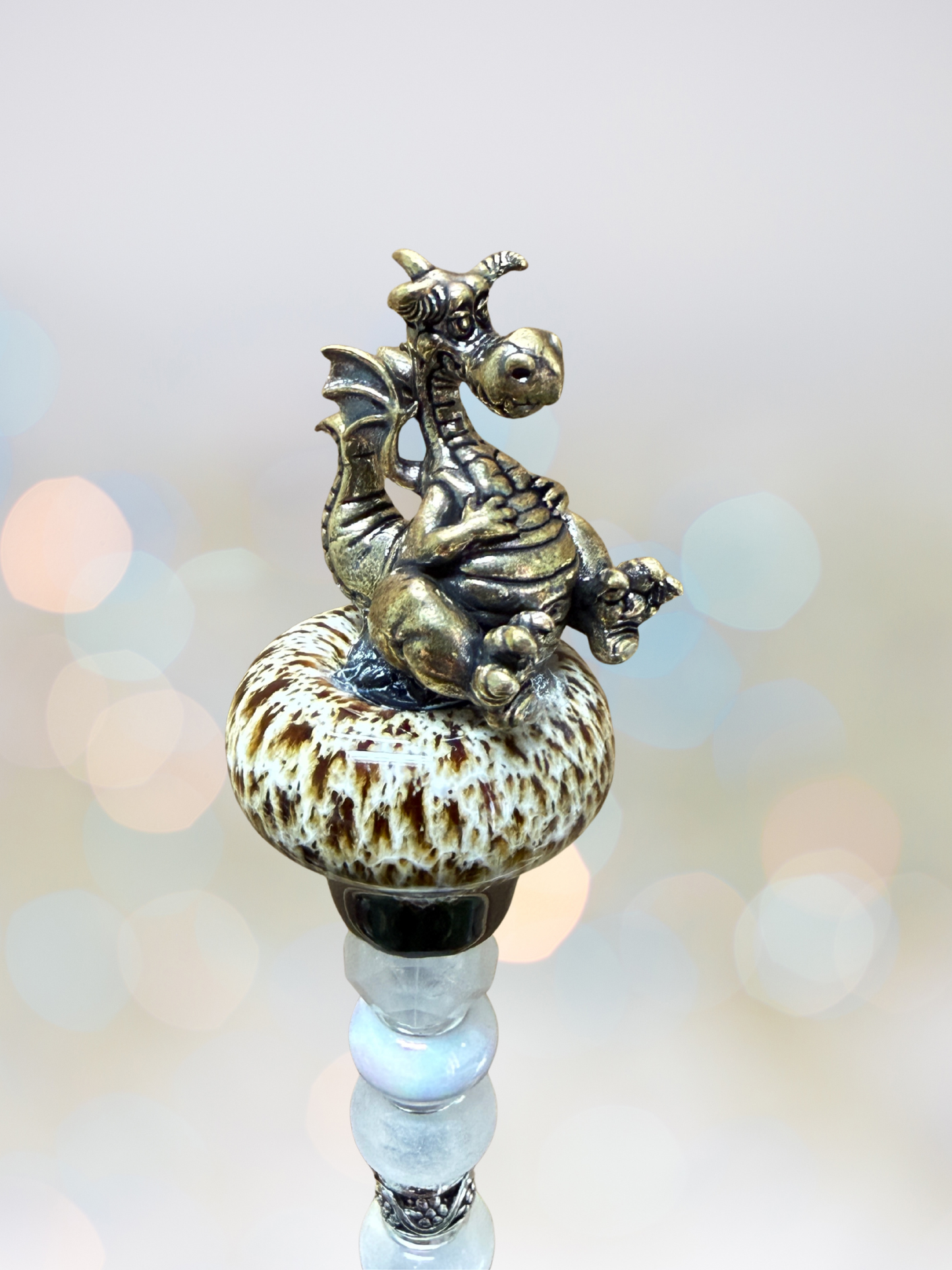 Fairy Garden Suncatcher Stakes | Ceramic Dragon Chubby White