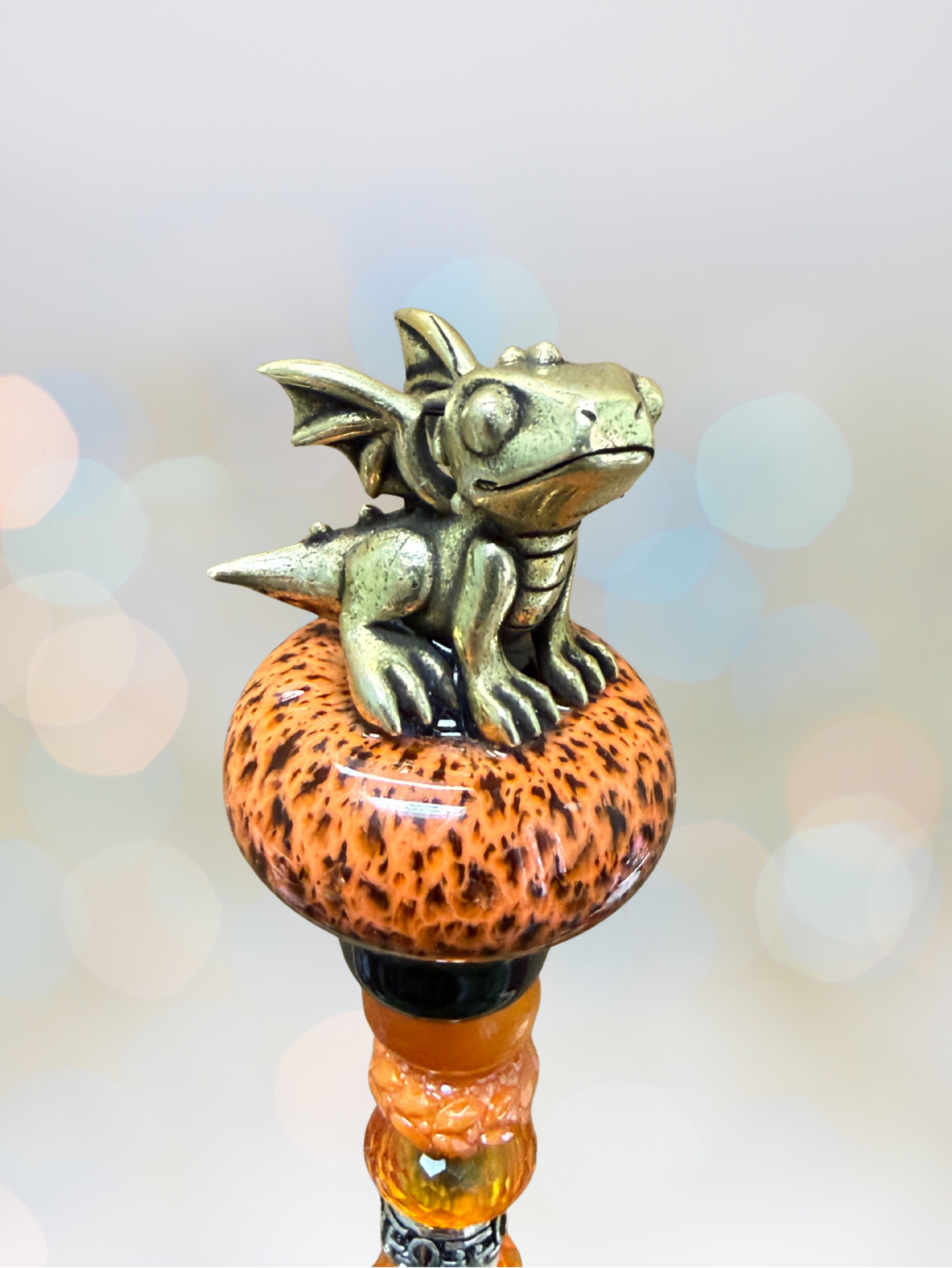 Fairy Garden Suncatcher Stakes | Ceramic Dragon Dave Orange