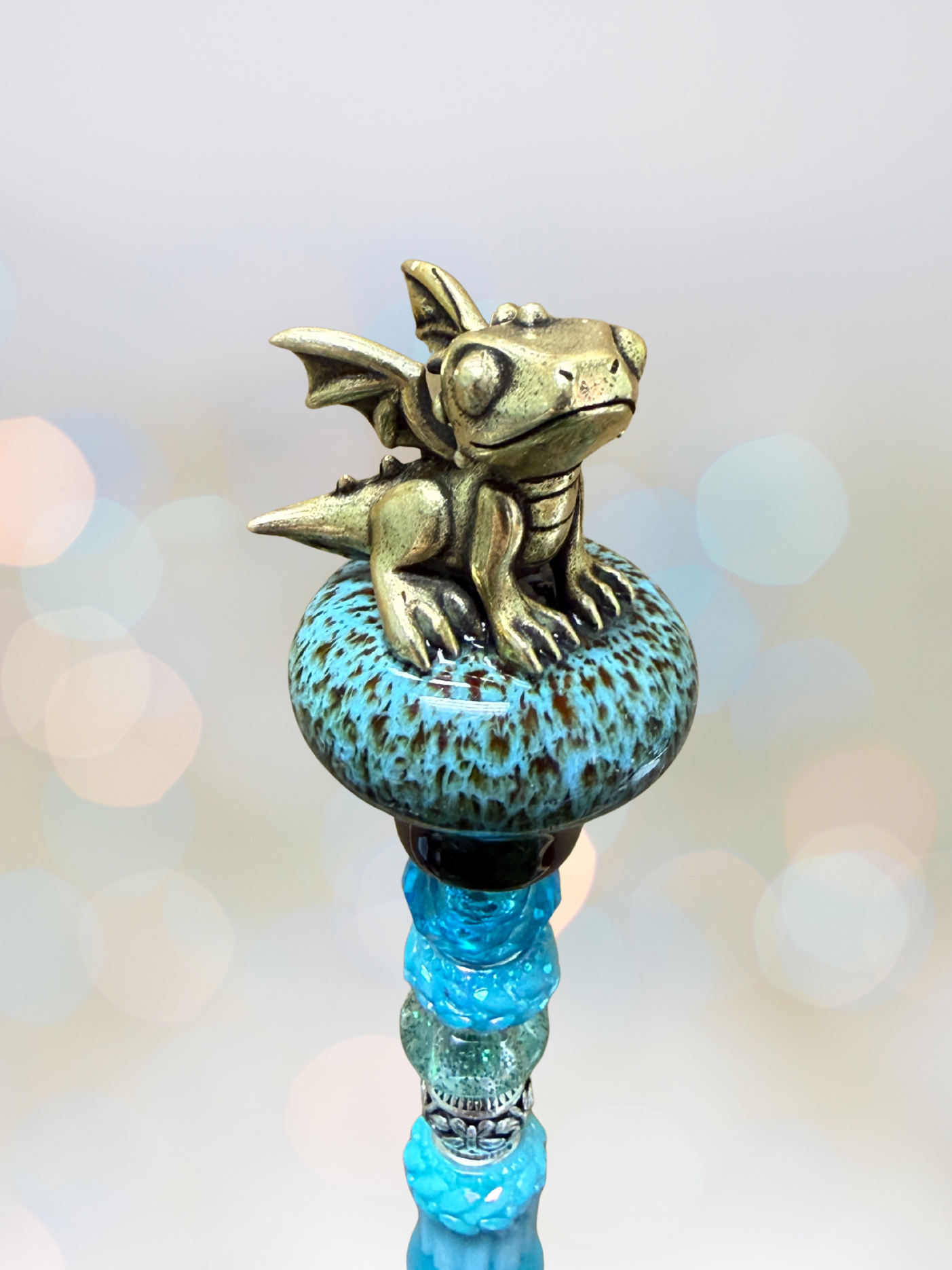 Fairy Garden Suncatcher Stakes | Ceramic Dragon Dave Blue