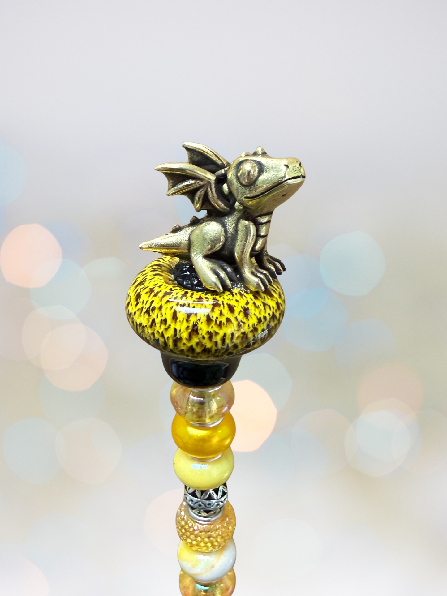 Fairy Garden Suncatcher Stakes | Ceramic Dragon Dave Yellow
