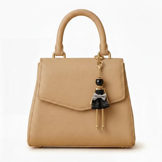 Bijou Doll Purse Charm | Gold Black Silver Bow
