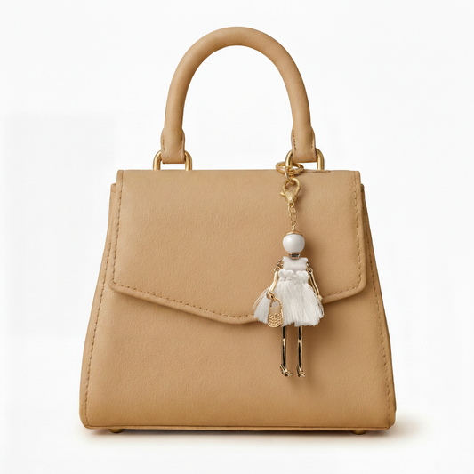 Bijou Doll Purse Charm | Gold White Hula
