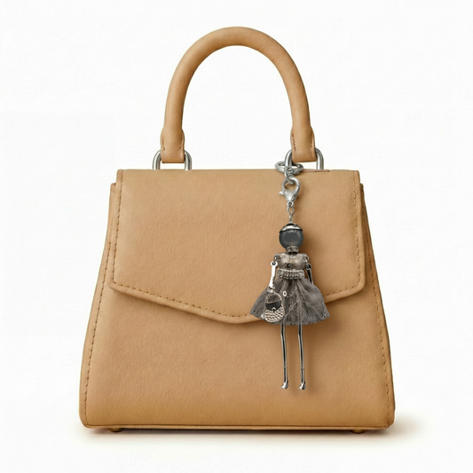 Bijou Doll Purse Charm | Silver Gray lace