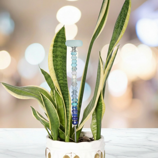 Fairy Garden Suncatcher Stakes | Beach Glass Blue Gradient