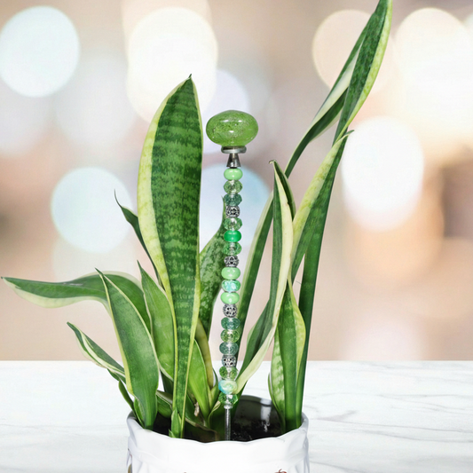 Fairy Garden Suncatcher Stakes | Bubble Glass Oval Green