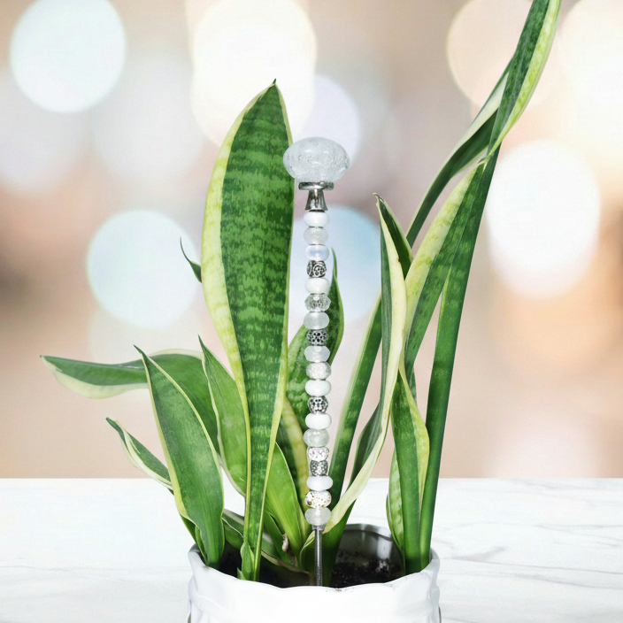 Fairy Garden Suncatcher Stakes | Bubble Glass Oval White