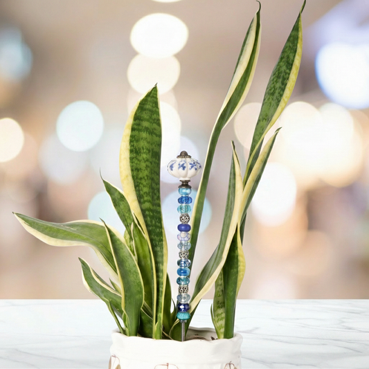 Fairy Garden Suncatcher Stakes | Ceramic Fluted Blue