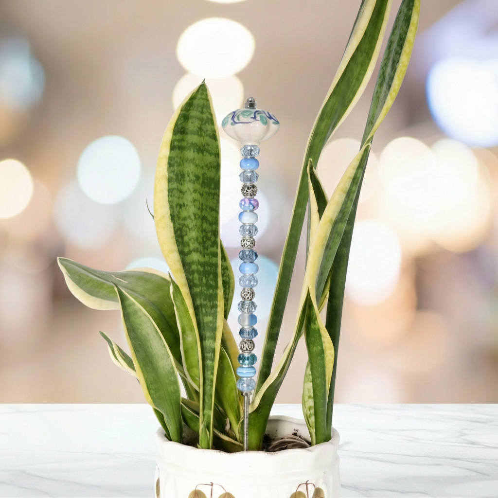 Fairy Garden Suncatcher Stakes | Ceramic Fluted Blue