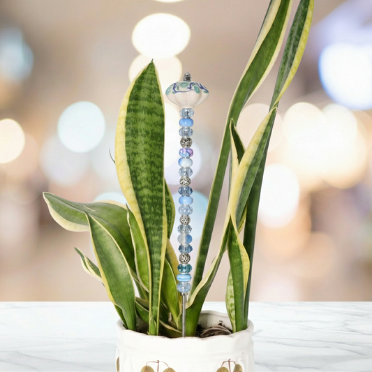 Fairy Garden Suncatcher Stakes | Ceramic Fluted Blue