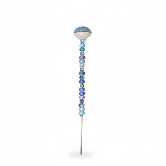 Fairy Garden Suncatcher Stakes | Ceramic Round Blue