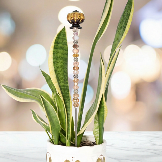 Fairy Garden Suncatcher Stakes | Ceramic Pumpkin Yellow