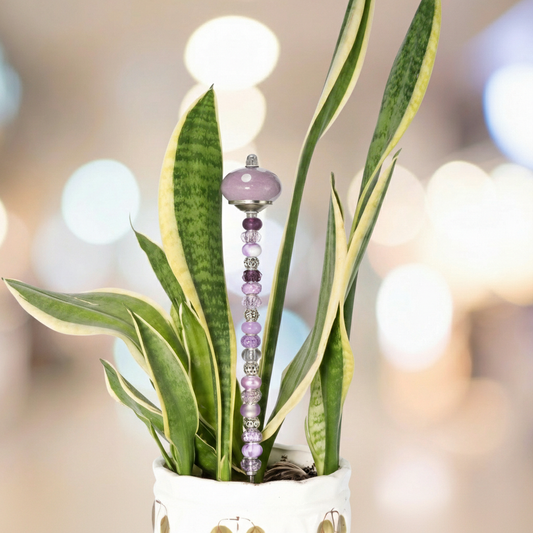 Fairy Garden Suncatcher Stakes | Ceramic Polka Dots Purple