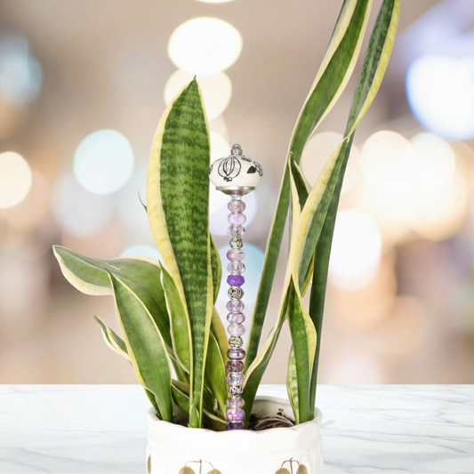 Fairy Garden Suncatcher Stakes | Ceramic Round Purple