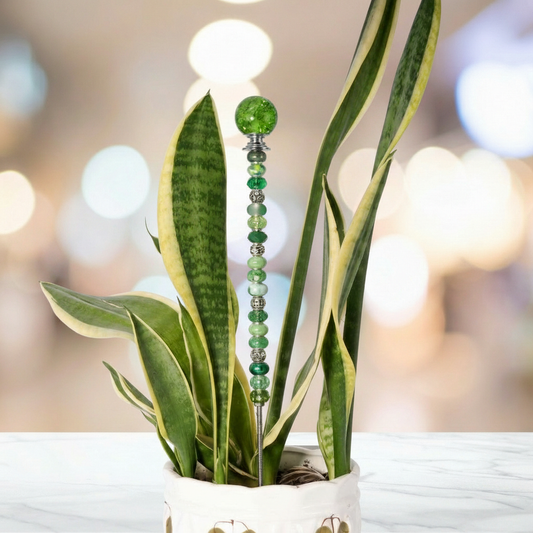 Fairy Garden Suncatcher Stakes | Crackle Glass Green