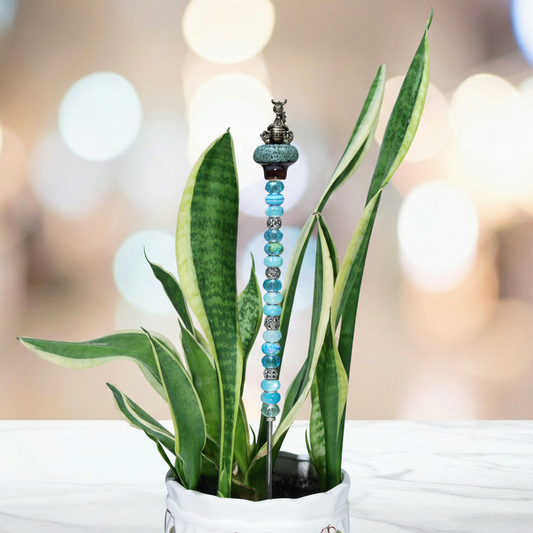 Fairy Garden Suncatcher Stakes | Ceramic Dragon Chubby Blue
