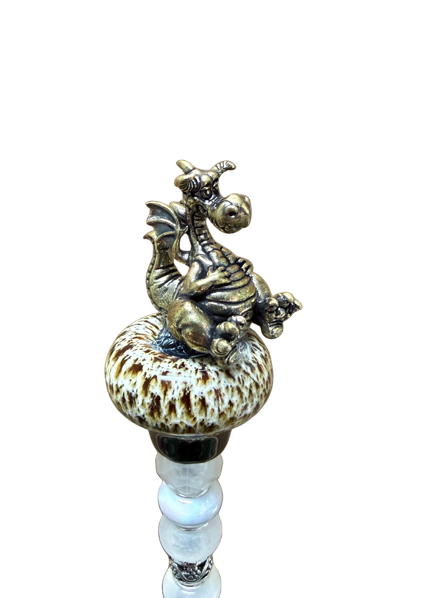 Fairy Garden Suncatcher Stakes | Ceramic Dragon Chubby White