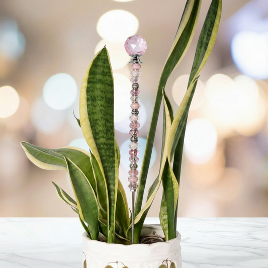 Fairy Garden Suncatcher Stakes | Faceted Light Pink