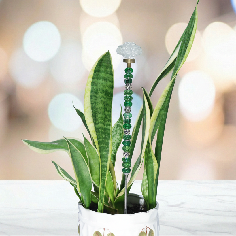 Fairy Garden Suncatcher Stakes | Rosette Dark Green (gold)