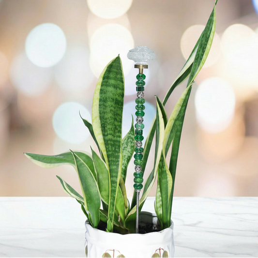 Fairy Garden Suncatcher Stakes | Rosette Dark Green (gold)