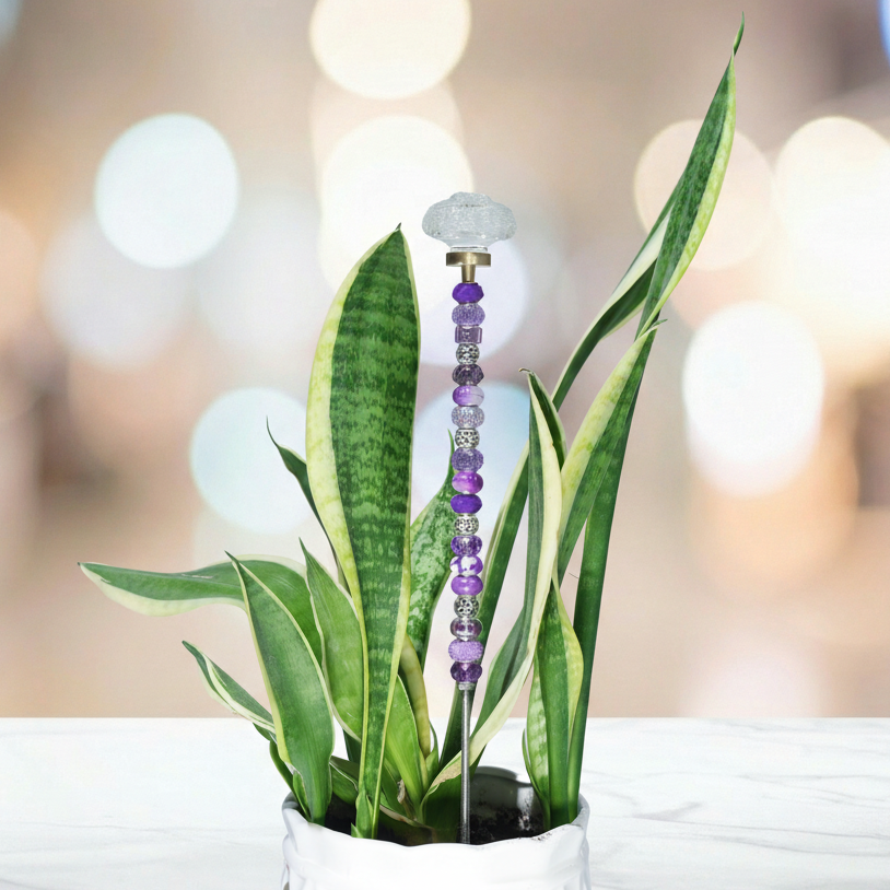 Fairy Garden Suncatcher Stakes | Rosette Dark Purple (gold)