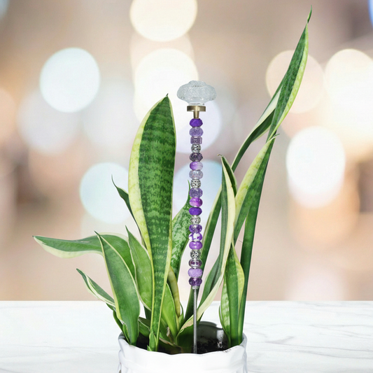 Fairy Garden Suncatcher Stakes | Rosette Dark Purple (gold)