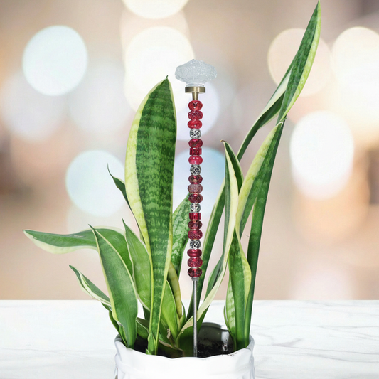 Fairy Garden Suncatcher Stakes | Rosette Dark Red (gold)