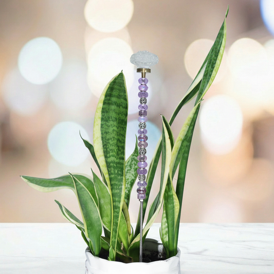Fairy Garden Suncatcher Stakes | Rosette Light Purple (gold)