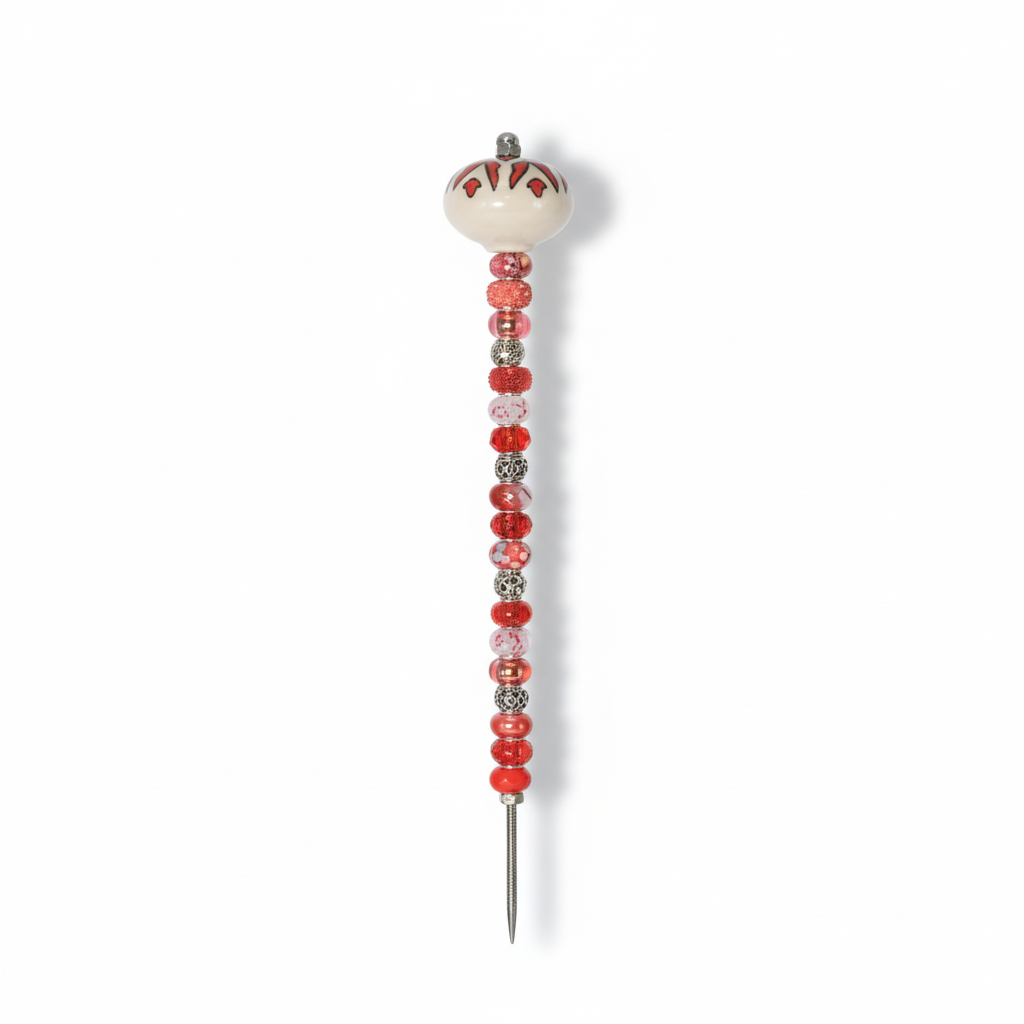 Fairy Garden Suncatcher Stakes | Ceramic Round Red
