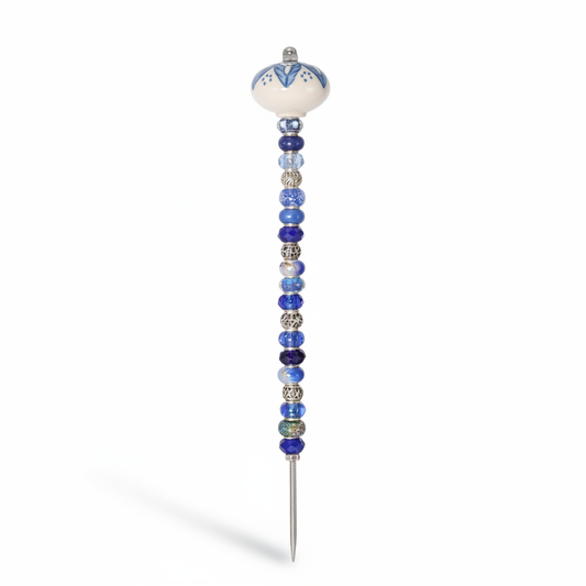 Fairy Garden Suncatcher Stakes | Ceramic Round Blue