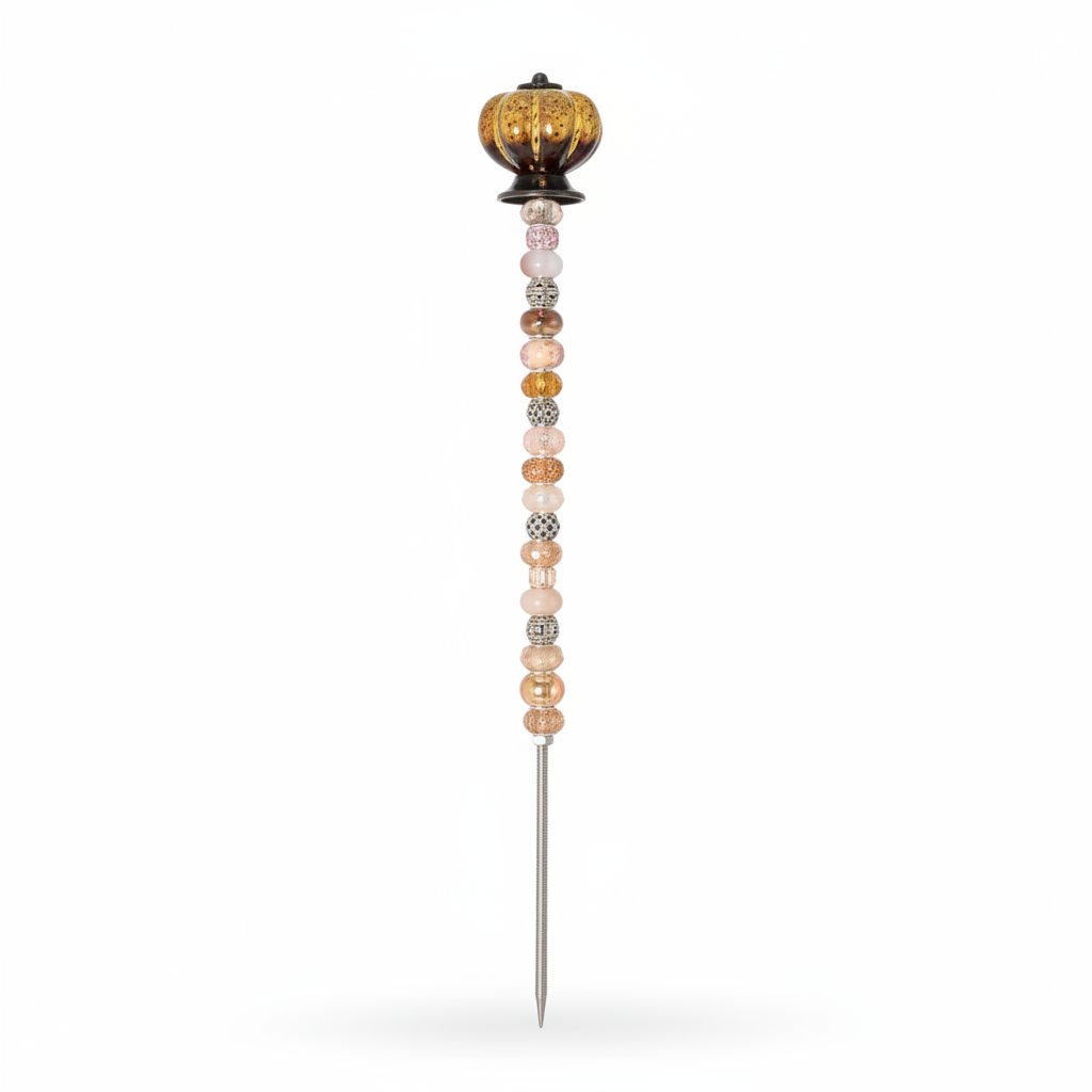 Fairy Garden Suncatcher Stakes | Ceramic Pumpkin Yellow