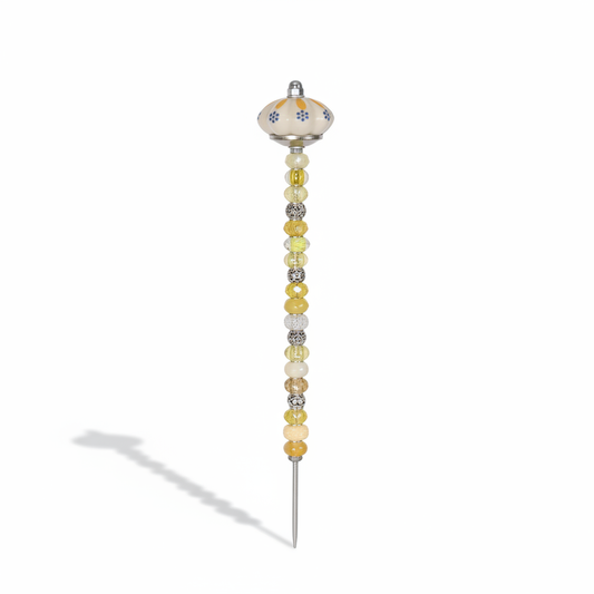 Fairy Garden Suncatcher Stakes | Ceramic Fluted Yellow White