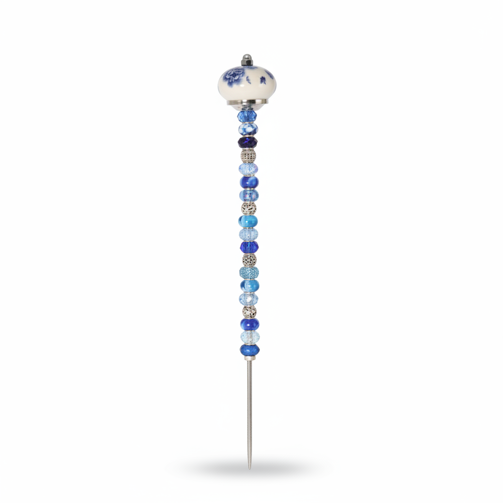 Fairy Garden Suncatcher Stakes | Ceramic Acorn Blue