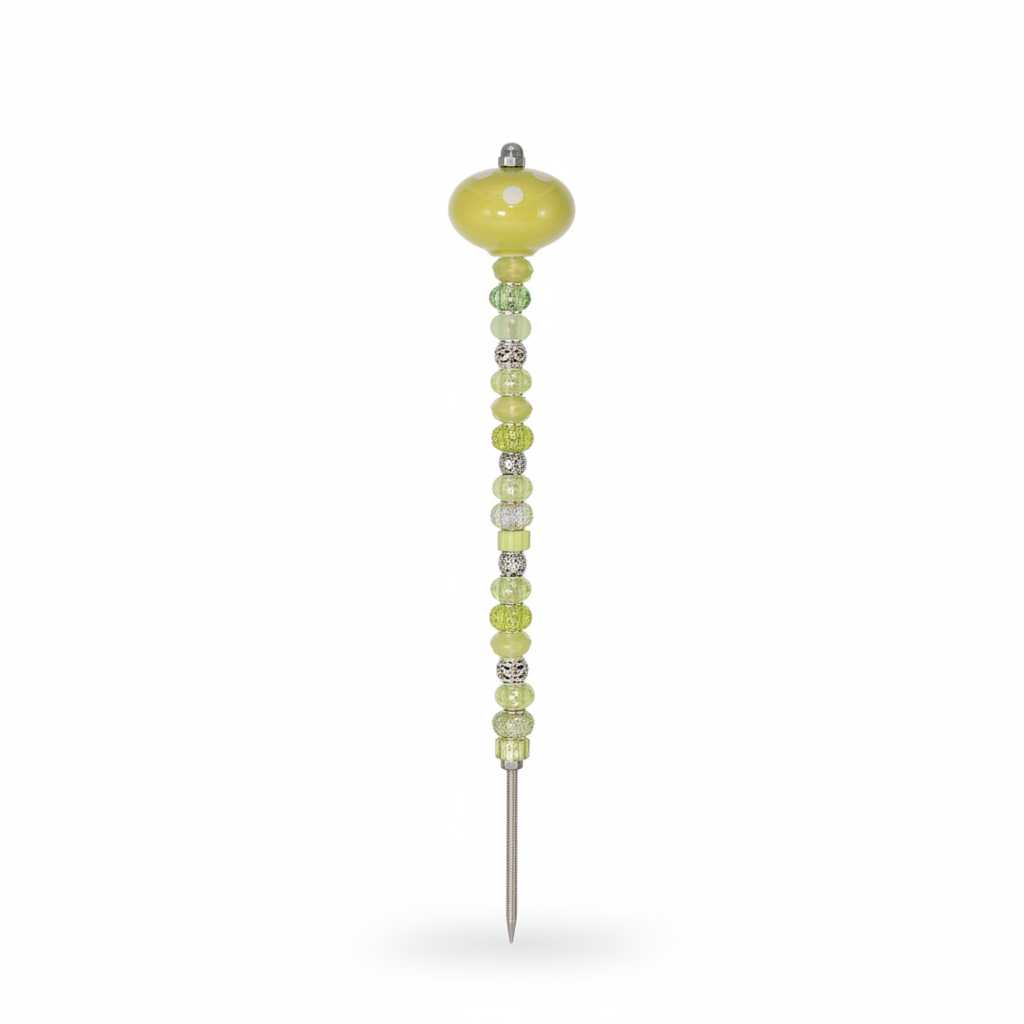 Fairy Garden Suncatcher Stakes | Ceramic Polka Dots Green