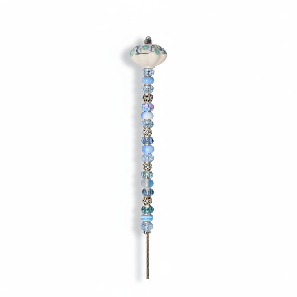 Fairy Garden Suncatcher Stakes | Ceramic Fluted Blue