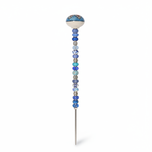 Fairy Garden Suncatcher Stakes | Ceramic Round Blue