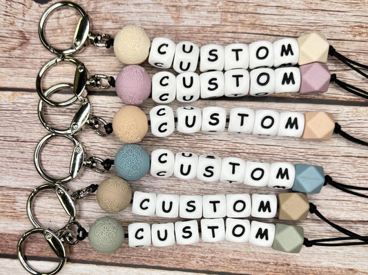 Elegant Textured Bead Keychain or Backpack Clip  A Pop of Color and Style! Gift for her