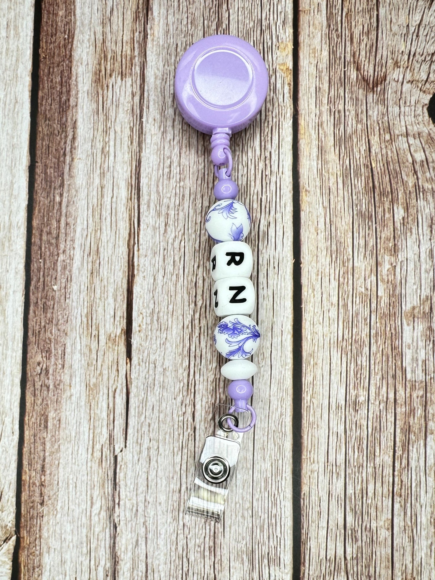 Custom RN Badge Reel: Silicone Beads, Nurse Gift