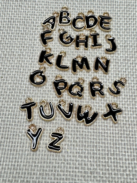 Enamel Tumbler Handle Charms in Black: Bow, Heart, Initial - Camino, Stanley, Yeti Compatible