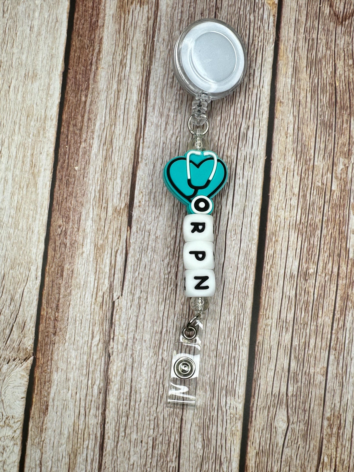 RPN Badge Reel: Personalized Nurse ID Holder with Silicone Beads